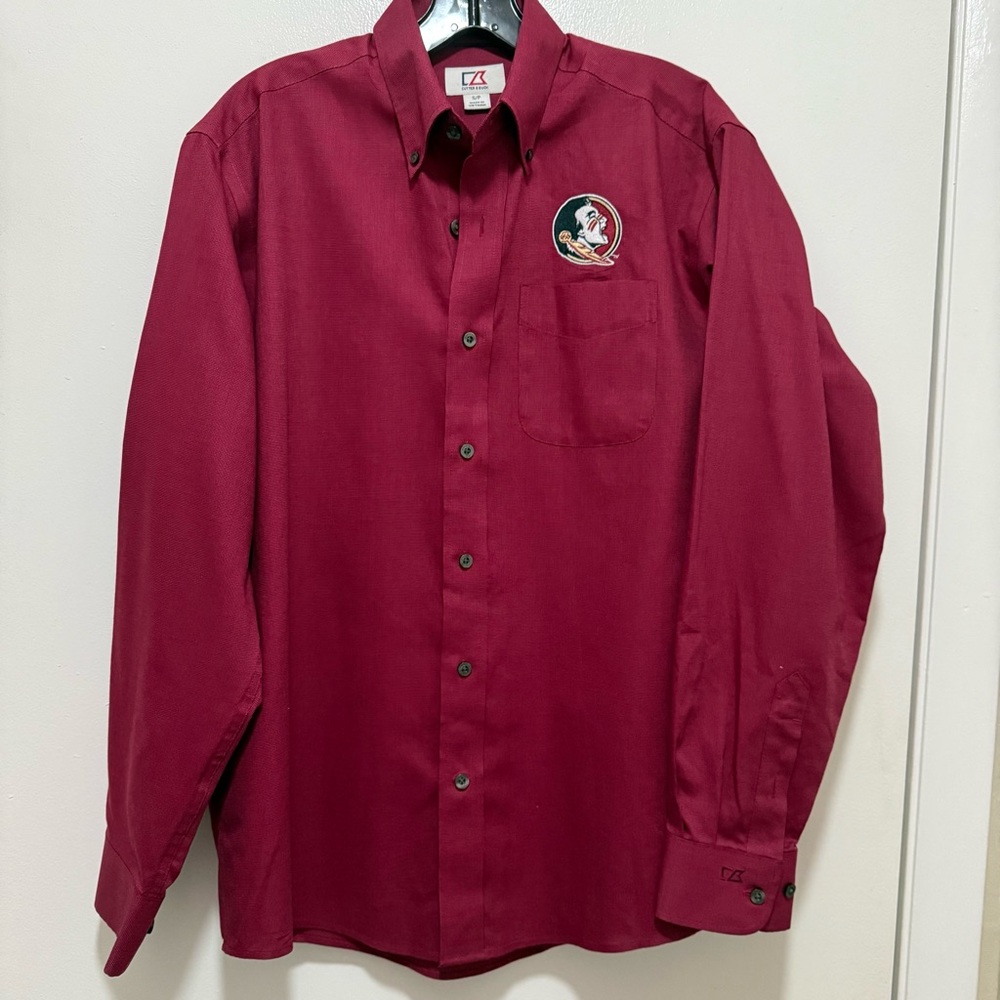 Cutter & Buck Men's FSU logo Maroon Shirt size small